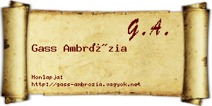 Gass Ambrózia névjegykártya